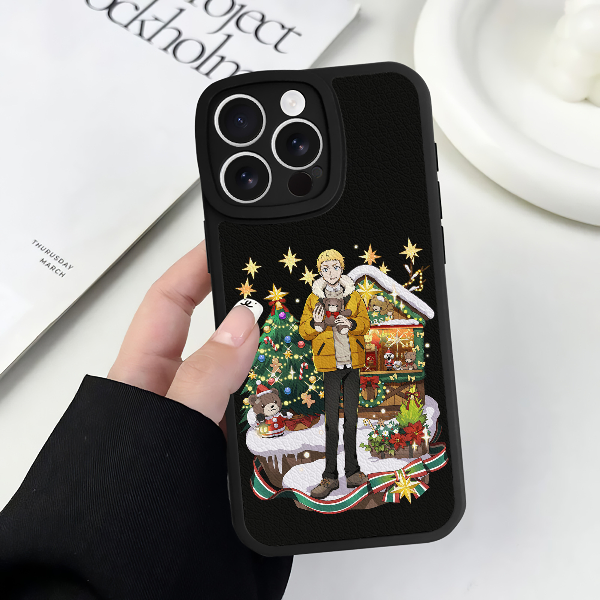 （画像用） 文豪ストレイドッグス Bungo Stray Dogs 【iPhone 16シリーズ対応】シリコンスマホケース（レザー調） 材質：シリコン